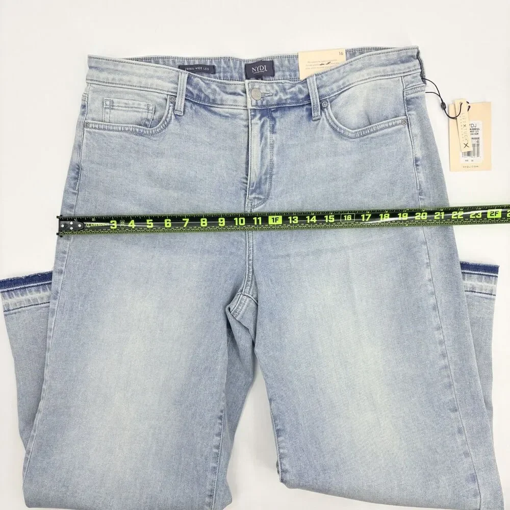 NYDJ Teresa Wide Leg Ankle Jeans Womens Size 16 Boho Summer Casual Travel Norm